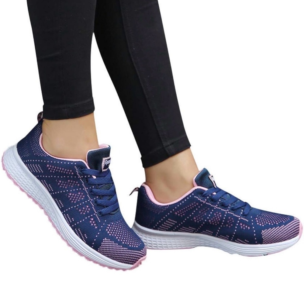 Navy and Pink Women's Athletic Running Shoes. - Picture 13 of 15